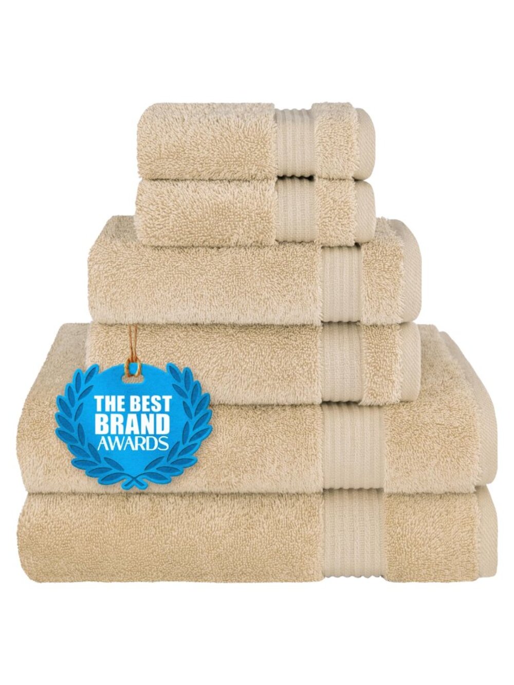 100% Cotton Turkish Towel Set 6 Piece Quick Dry Absorbent 600 GSM Bath Hand